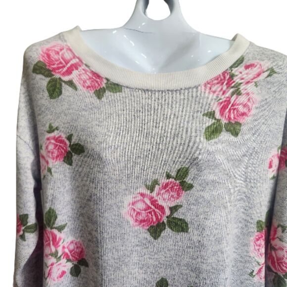 Betsey Johnson Y2K-Flirty Rose AOP-Knit Tunic/Dress-Rfl-M-Coquette-Cottagecore - Picture 2 of 10